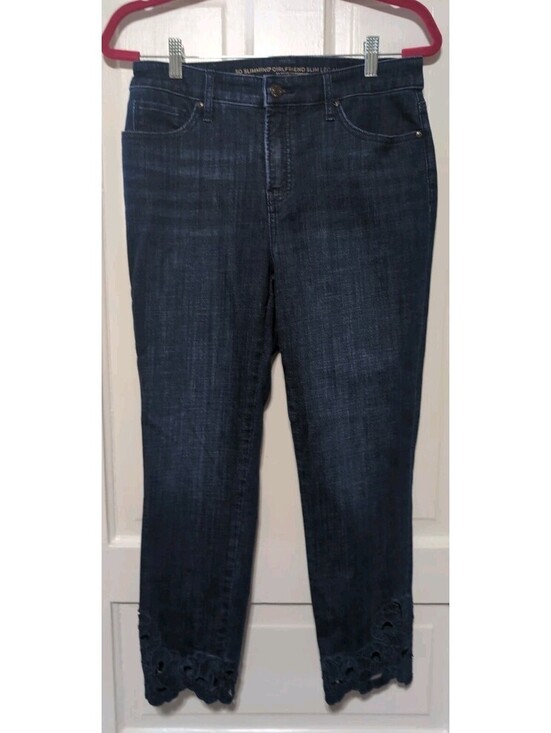 Chico's Denim - Chicos So Slimming Girlfriend Slim Leg Ankle Jean Women's 6R Boho (1394)B